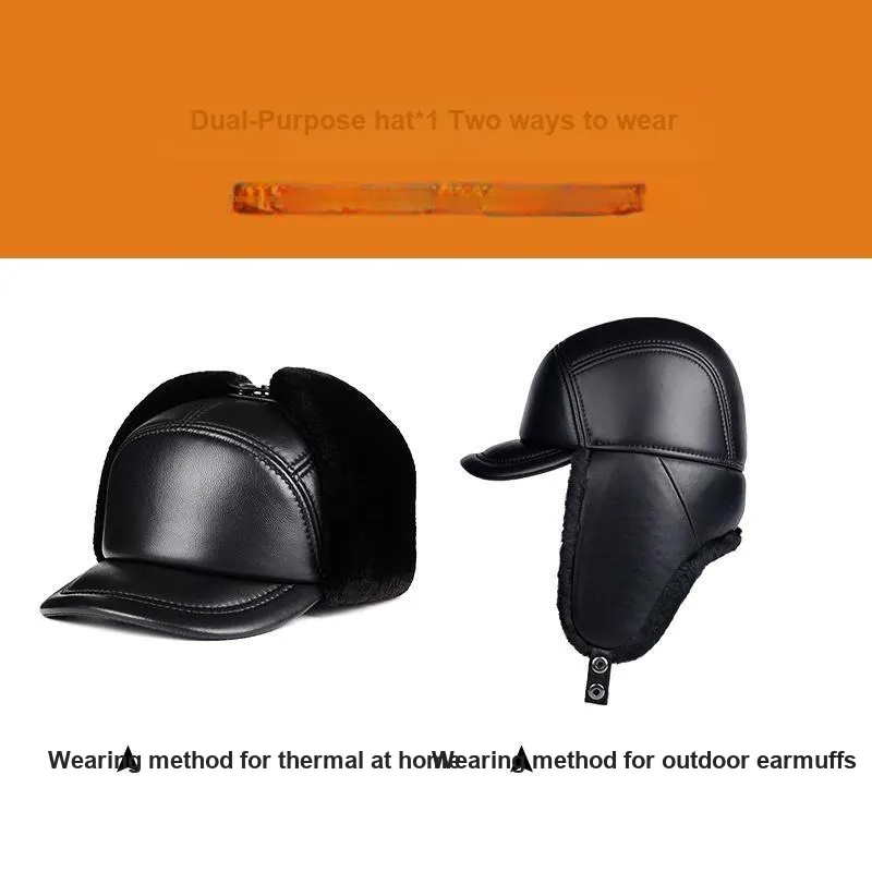 BANDICOOT Cow Leather Trapper Hats Men's-17