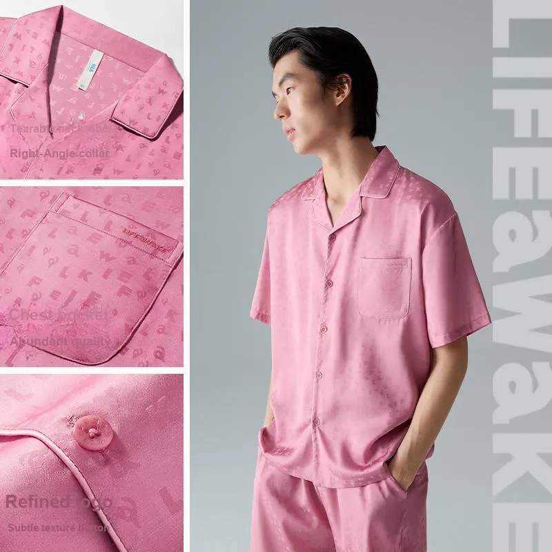 HLA Pajama Set Men's Solid Color-13