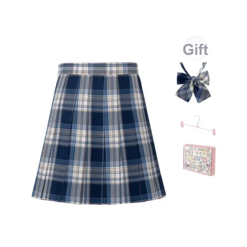RIMUXINGHE [43см] Клетчатая юбка + галстуки-бабочки Включает в себя вешалки + коробка Женская униформа