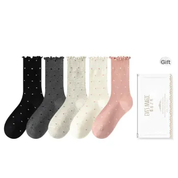 XIA.WA.ZHI.XIU Mid Calf Socks Women's Shopping Bag 5 Pack