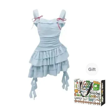 PZHK Sleeveless Dresses Women's Blue Shopping Bag Included