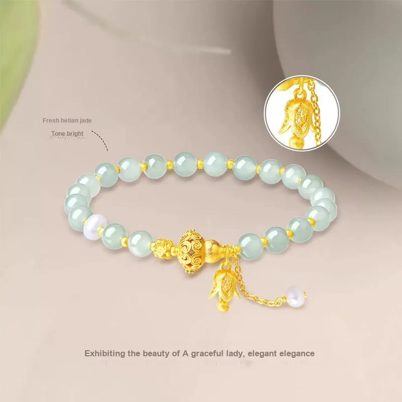 JINLIUFUJIXIANG Hetian Jade Bracelets Jasper Unisex-3