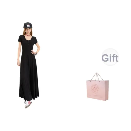 ZAZN Короткий рукав Платье Женское Черное