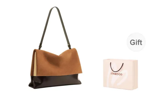 Miao Di Cow Leather Shoulder Bag Crossbody Bag Regular Women's Cocoa Mille-Feuille Snow