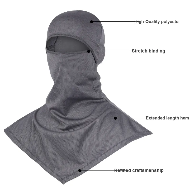 TANLU Riding Equipment Pullover Face Masks Outdoor Unisex Polyester 46 54CM Gray White Blue Black-3
