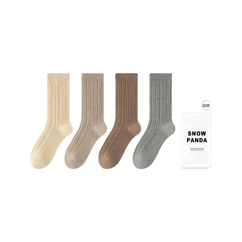 XXLLG Mid Calf Socks Women's Shopping Bag 4 Pack-4