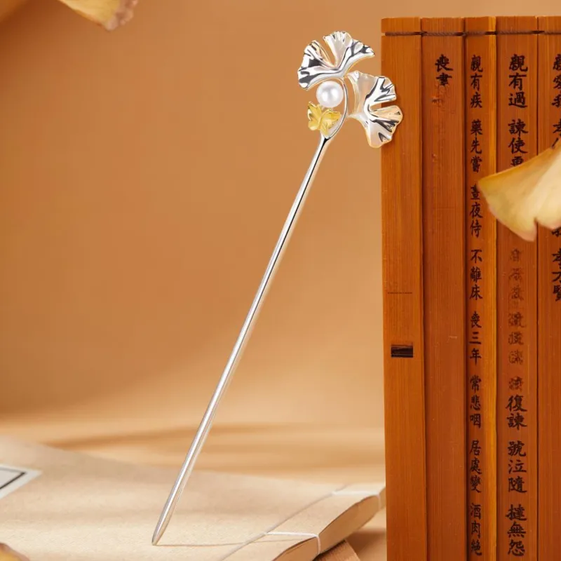 MOLADY S925 Silver Freshwater Pearl Hairpins Women's-1