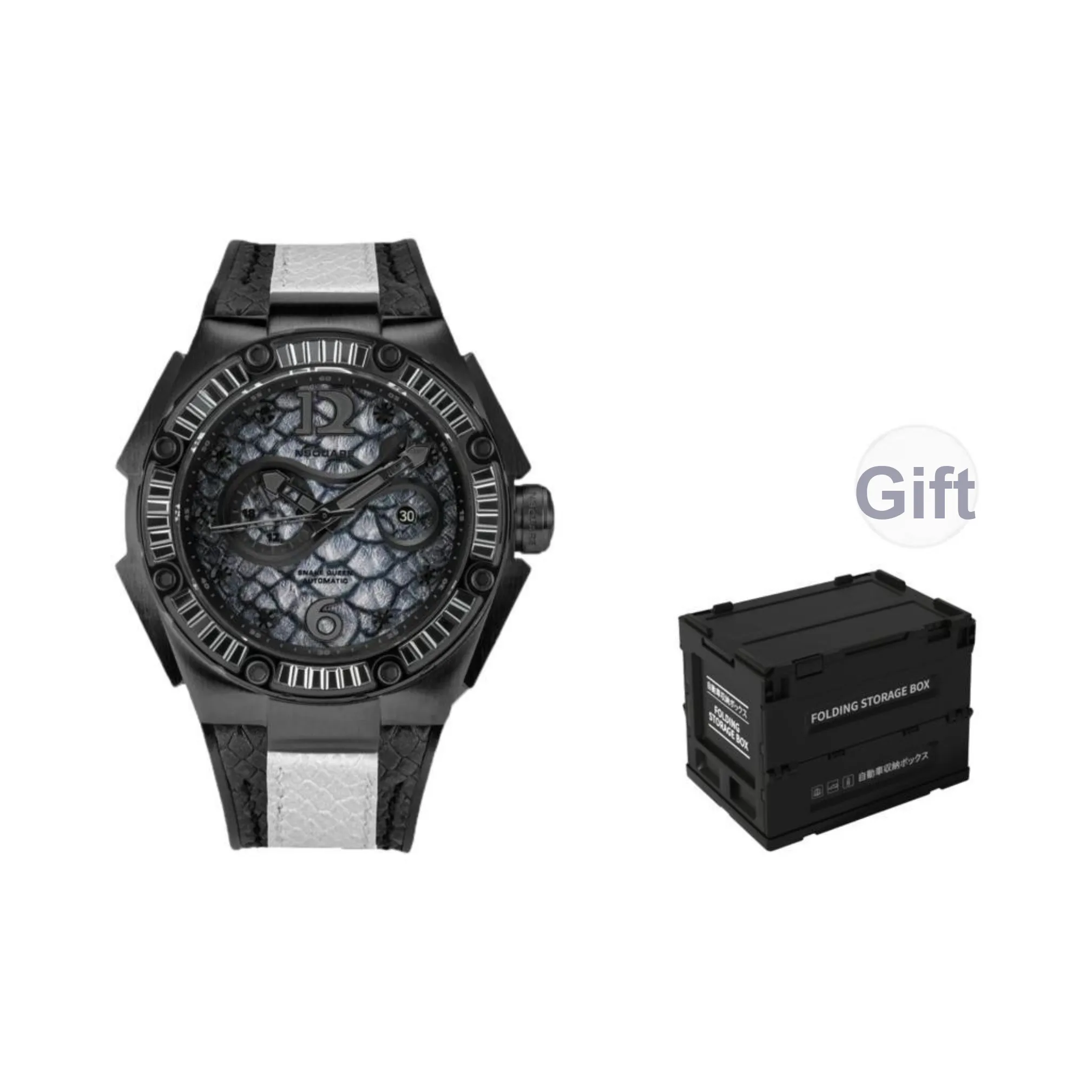 NSQUARE Queen Snake Collection Automatic Mechanical Movement Watch Men's Watches Black Dial