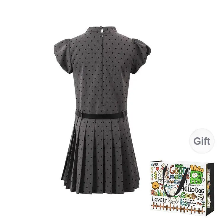 OURUOKE Short Sleeved Dress Women's Gray-1