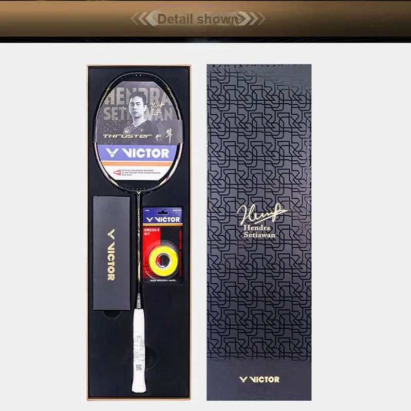 VICTOR Carbon Fiber Black Gold Falcon Hendra Signature Edition Attack TK-F Falcon SE GB Badminton Unisex-3