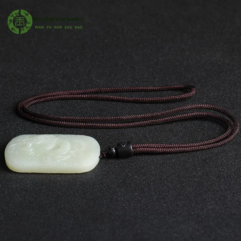 WANYUHUN Hetian Jade Pendants White Jade/Pale Greenish White Jade Unisex-6