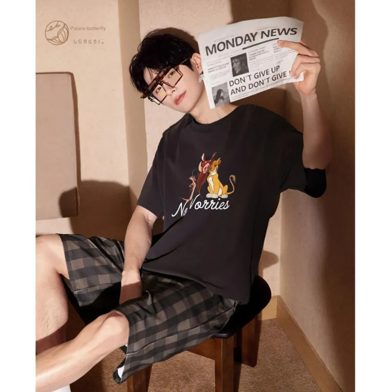 Gongdie x SHIZIWANG,LIANMINGKUAN Pajama Set Men's Gray-6