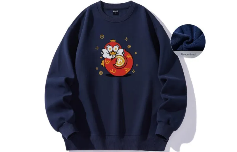 ZMOH Fleece Lined Crew Neck Sweatshirt Unisex-4