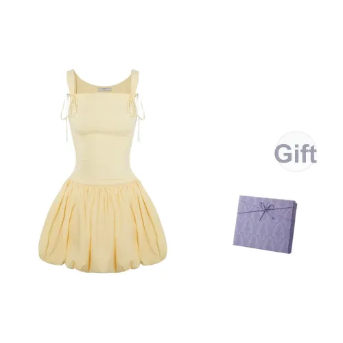 DITB Желтые Женские Платья без Рукавов