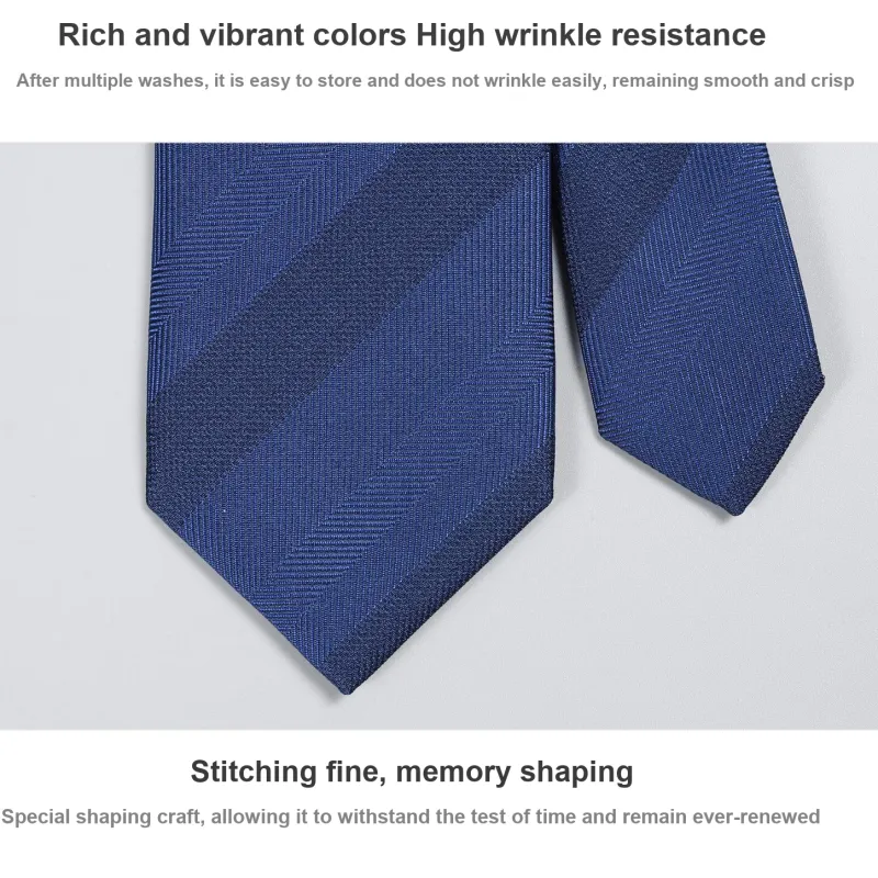GOLDLION Polyester Ties Men's Blue-5