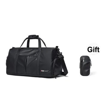 SEPTWOLVES Synthetic Leather Commute Business Short Trip Travel Bag QPL 32L Unisex Black