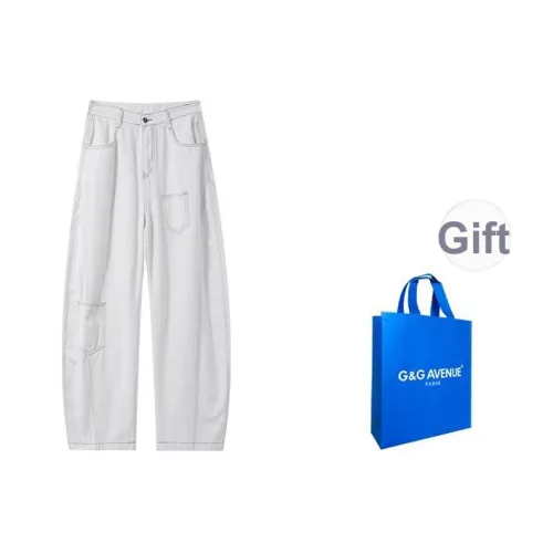 G G AVENUE Белый Унисекс Джинсы