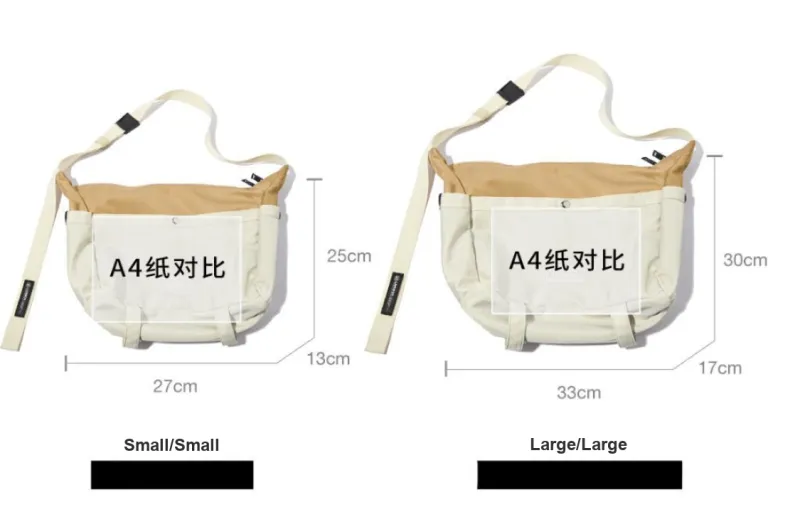 LIVEBOX EN DIRECT Nylon Commute Bag, Crossbody Bag Men's Khaki/White-3