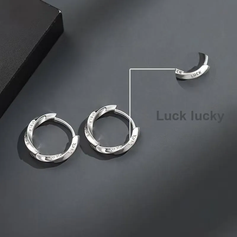 GUDUD Titanium Steel Unique Design Hoop Earrings For Men Unisex-2