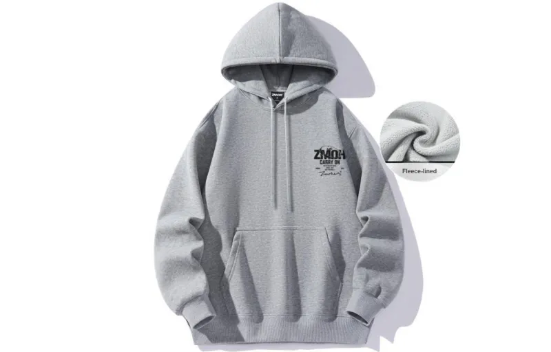 ZMOH Fleece Lined Hoodie Unisex Couple's-1