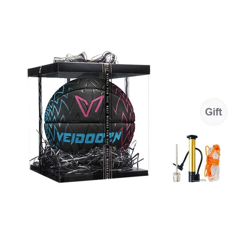 VEIDOORN PU Basketball Black Size 7 Ball Street Training Competition Unisex-4
