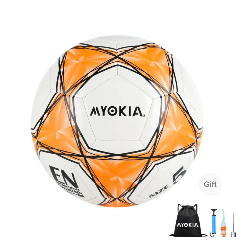 MYOKIA Size 5 Soccer Hand Stitched Soccer Ball Unisex-5