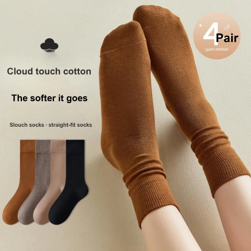 MIIOW Mid Calf Socks Women's 4 Pack-10