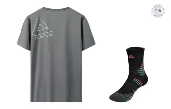 PEAK T Shirts Men Gray Includes Socks