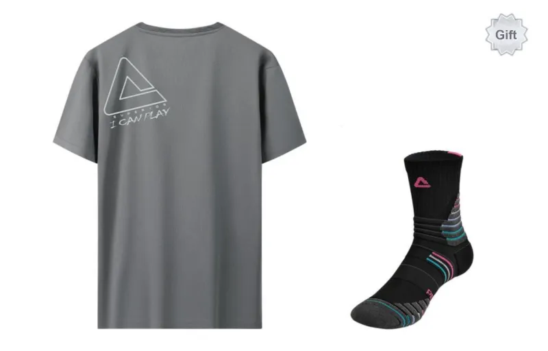 PEAK T Shirts Men Gray Includes Socks-0