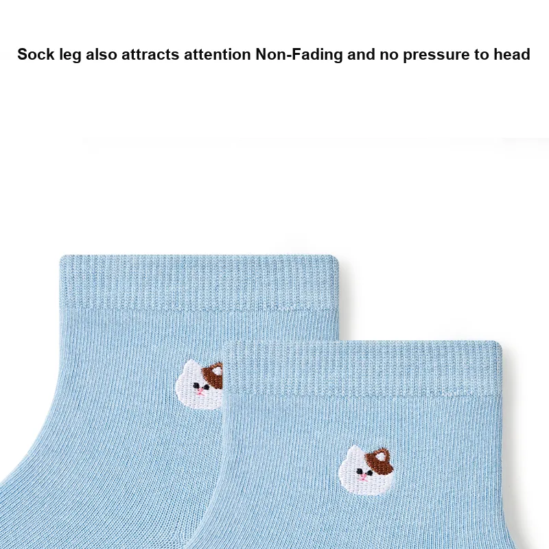 Primeet Ankle Socks Women's 5 Pack Cute Embroidery-1