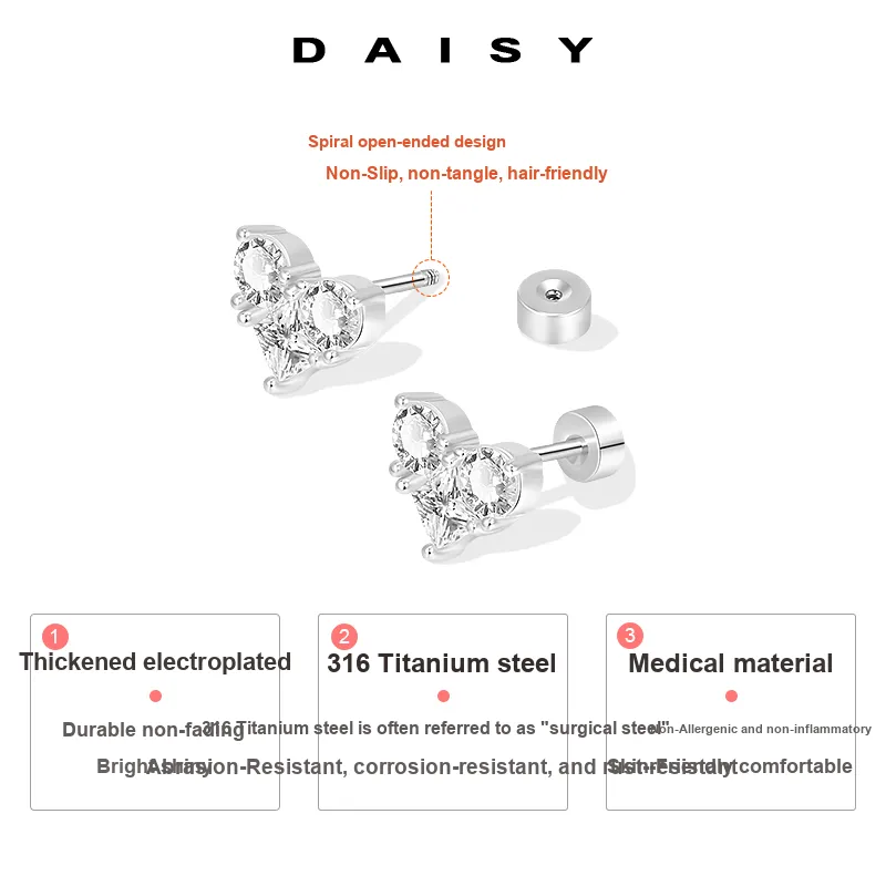 Daisy Dream Steel Stud Earrings Women's-2