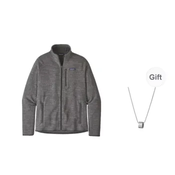 Patagonia Jacket Men's Heather Gray With Free Necklaces