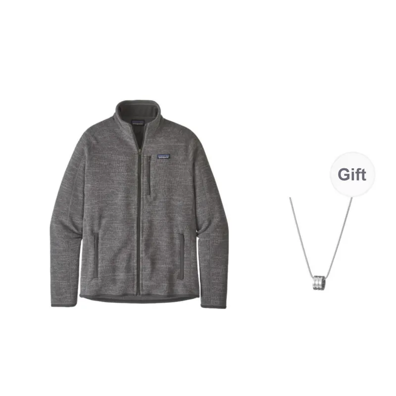 Patagonia Jacket Men's Heather Gray With Free Necklaces-0