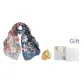 Dark Blue+Lily of The Valley Limited Mother's Day Silk Scarf with Box