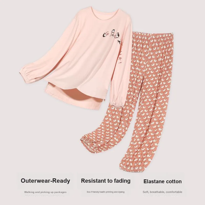 Cotton Has A Home Pajama Set Women's Creamy Pink-2