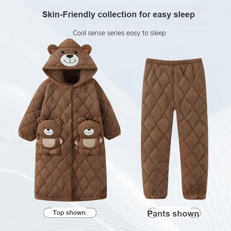 OUSHIBO Bath Robe Set Women's Image Color-4