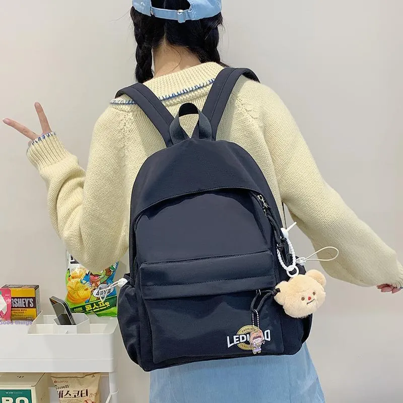 SURELAPTOP Nylon Fabric Backpack Unisex Multicolor-8