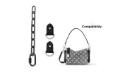 Side Trunk Black Gunmetal Extender Chain 23cm+Abrasion-Resistant Buckle 1 Pair