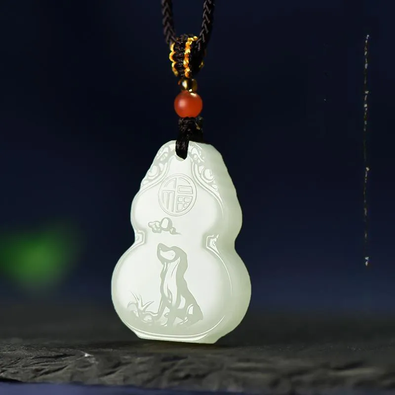 KUNYUYAO Hetian Jade Pendants White Jade Unisex-67