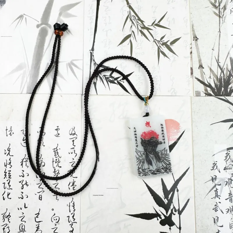 Tang Zhi Serpentine Jade Necklaces Unisex-7