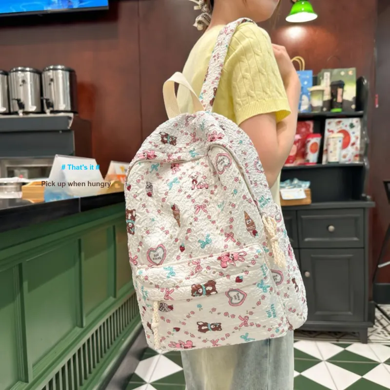 Parker Bear Nylon Backpack Regular Women's Multicolor-26
