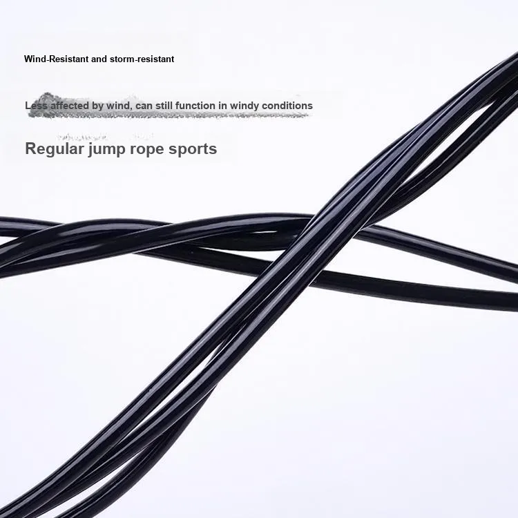ZINGIS Fitness Training Non Countable Jump Ropes Adults PU Cord 2.85m Black-4