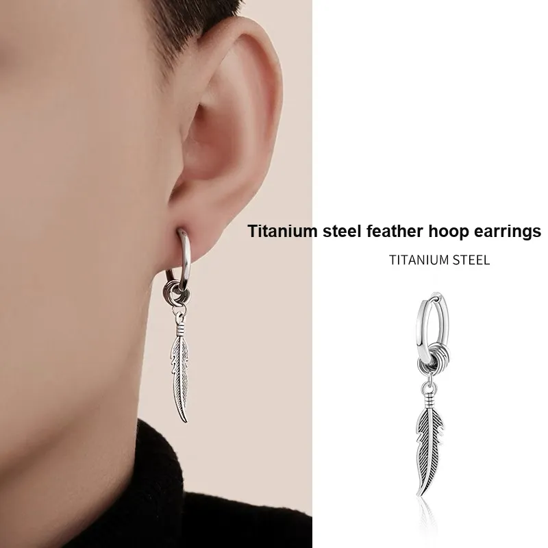 ZWU Titanium Steel Earrings Unisex-8