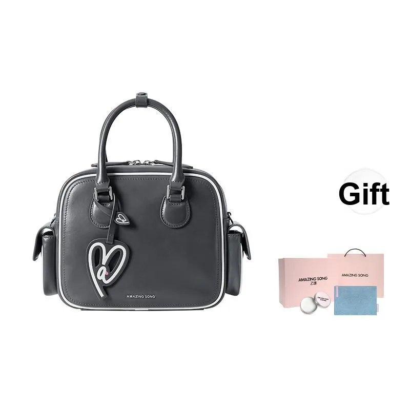 AMAZING SONG Cow Leather One Shoulder Handbags Medium Size Women's Multicolor-7