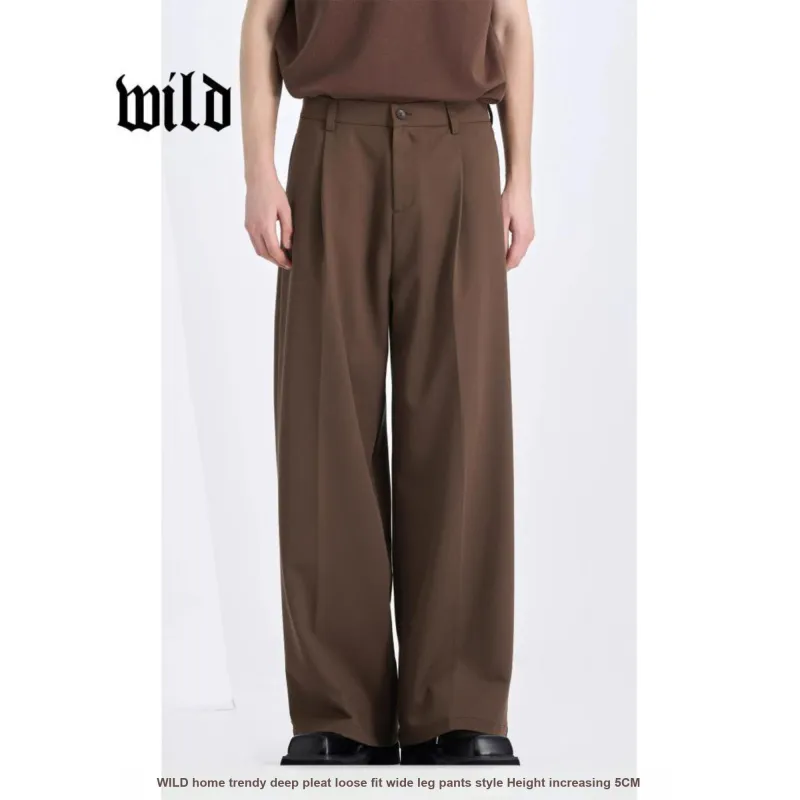 WILD LEADER Suit Trousers Men Coffee[XKW5138Y86]-2