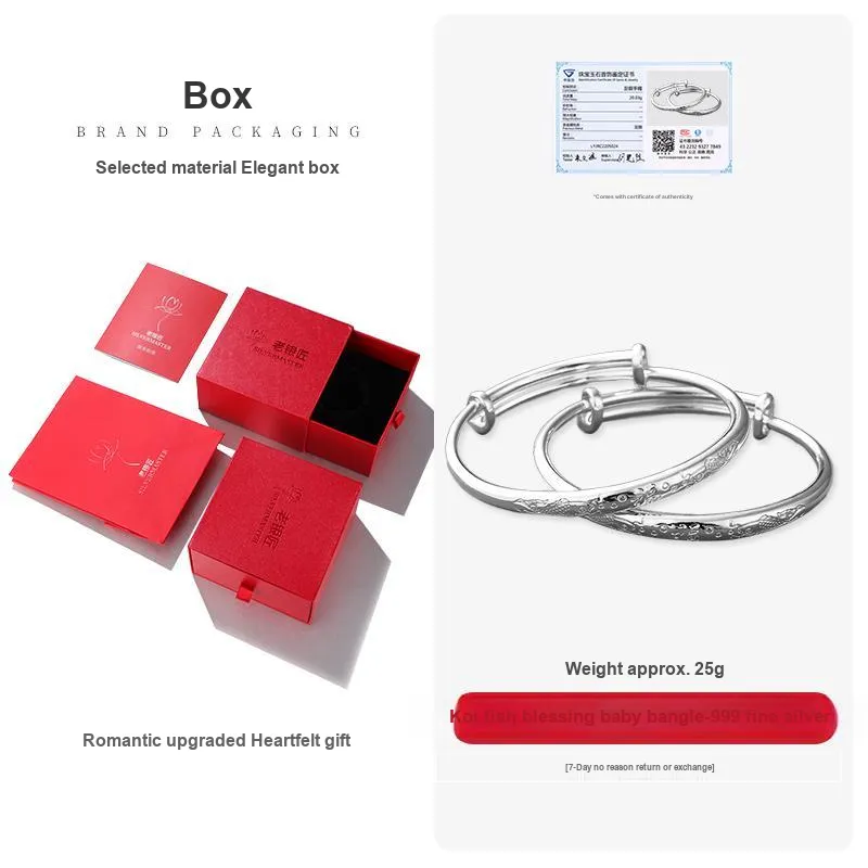 LAOYINJIANG S999 Fine Silver Bangles Kids'-1
