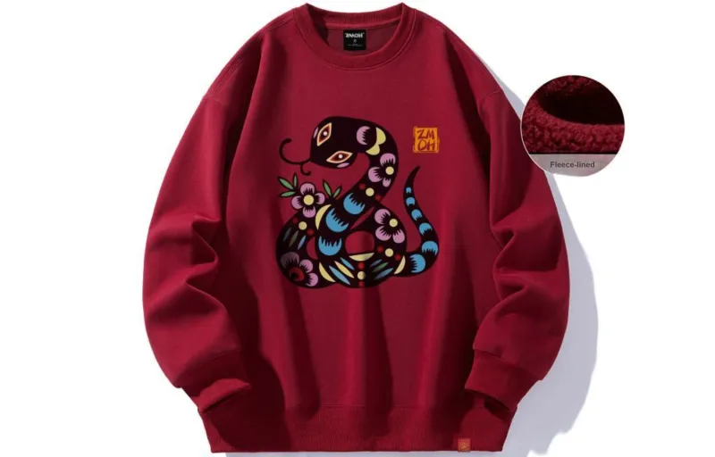 ZMOH Fleece Lined Crew Neck Sweatshirt Unisex-1