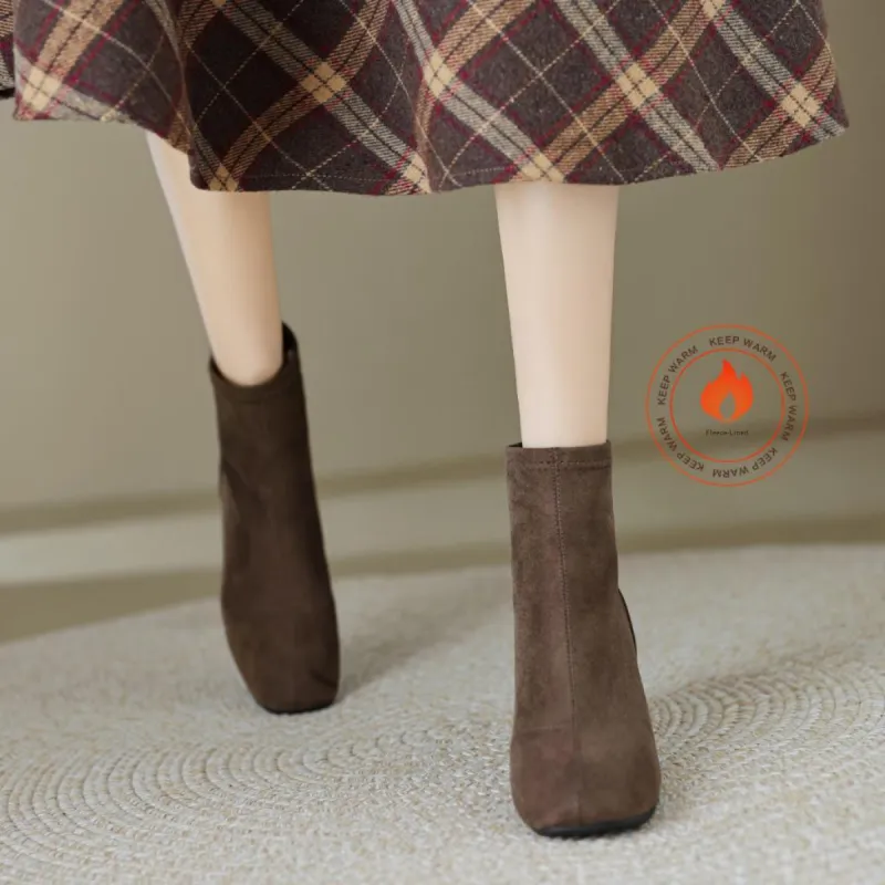 【dme】 Ankle Boots 5cm Women's Coffee-3