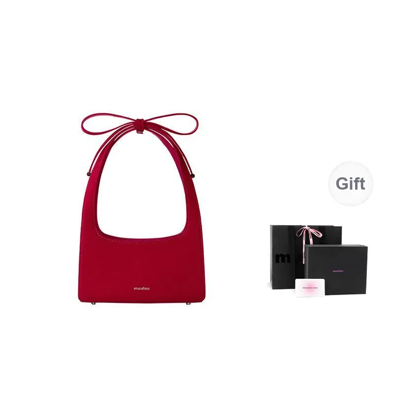 Muuluu Mercerized Satin Birthday Shoulder Bag, Handbag Small Size Women's Dragon Fruit/Black/Vintage Magenta-4