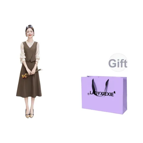 LADYXIEXIE Длинное платье с длинными рукавами женское